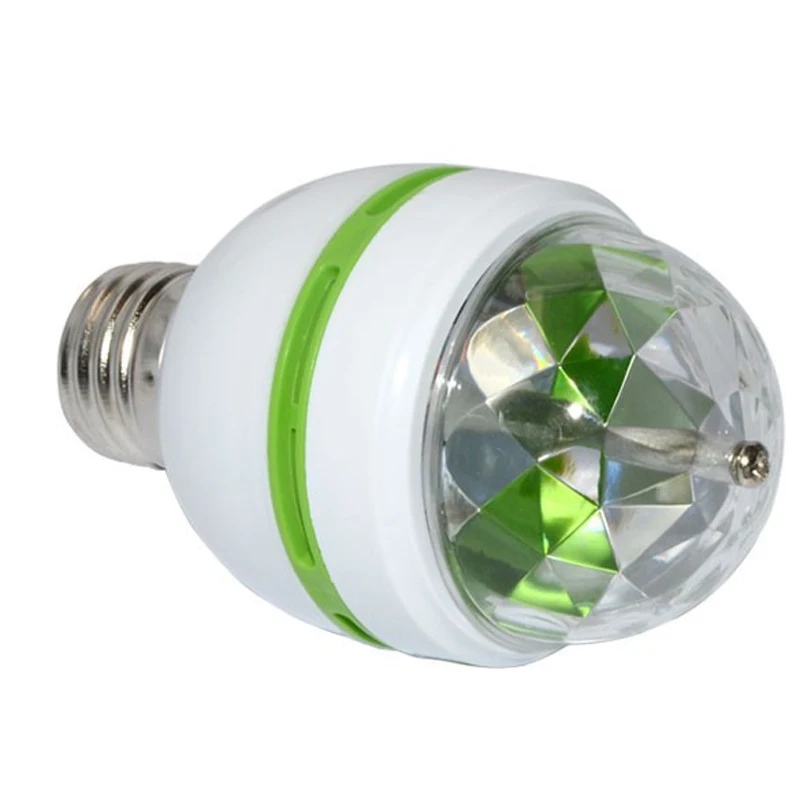 Бесплатная доставка 2 шт./лот цветной 3 Вт E27 Rgb светодиодные лампы кристалл для