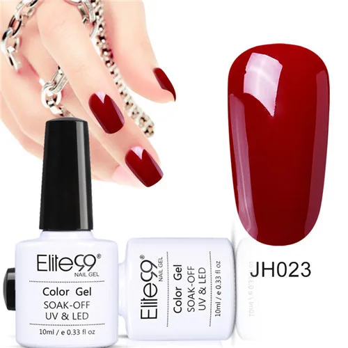 JH023 Elite99 10 мл Гель-лак для ногтей цвет красного вина Полупостоянный замачиваемый Светодиодный УФ Гель-лак для ногтей элегантный дизайн ногтей маникюр Гель-лак - Цвет: JH023