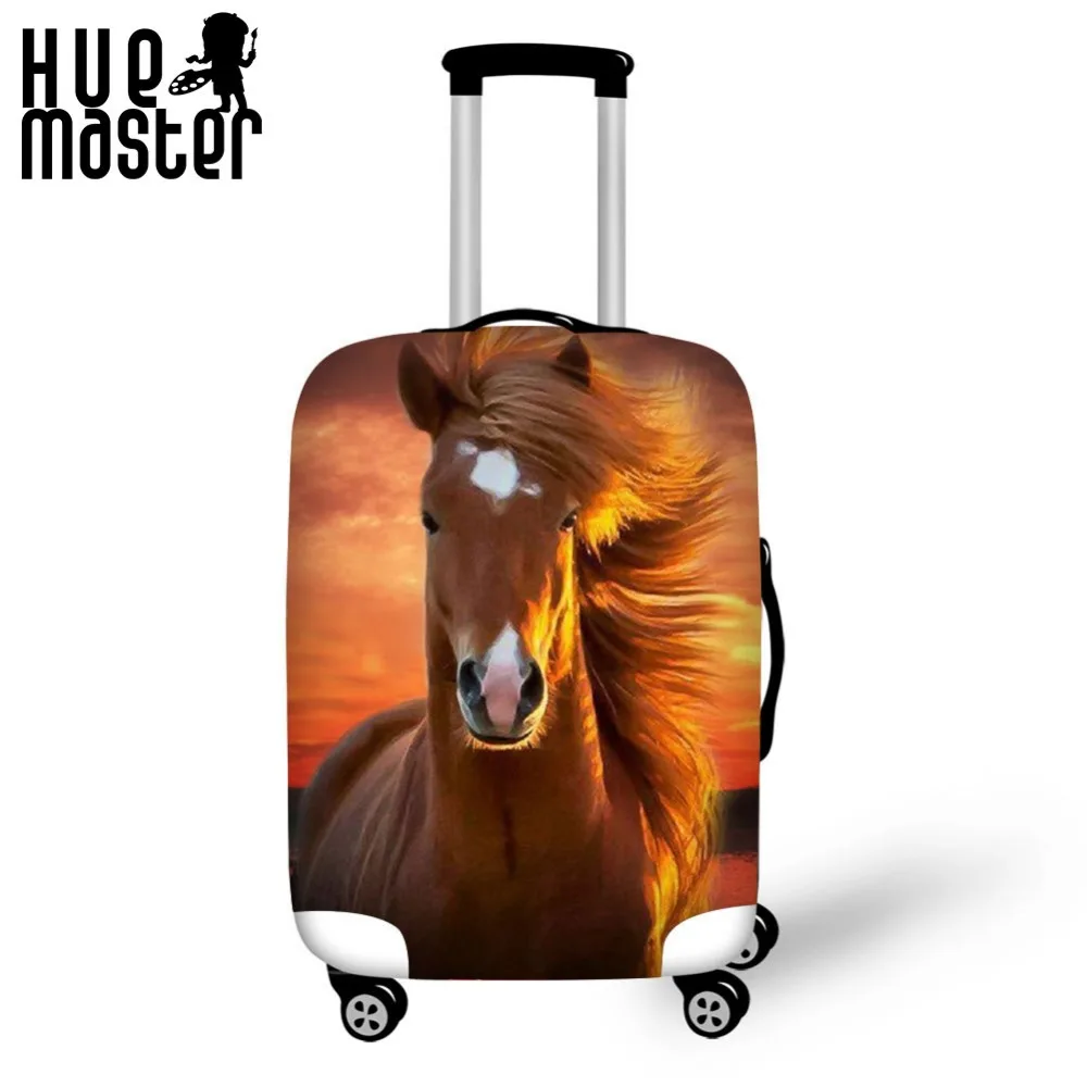 Наружный чехол для чемодана с рисунком лошади эластичный устойчивый к царапинам