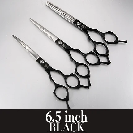 6.5 Black Fenice профессиональные японские красочные 440c 6,5 дюймов ножницы для ухода за собакой Набор Резак тоньше чунковые изогнутые ножницы - Цвет: 6.5 Black