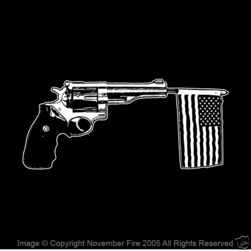 Внешняя политика американский флаг пистолет Второе изменение футболка с