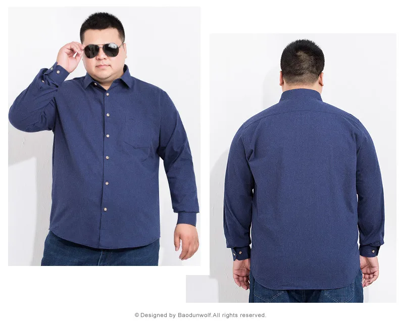 8XL 6XL 5XL мужская рубашка с французскими запонками Мужская Однотонная длинным