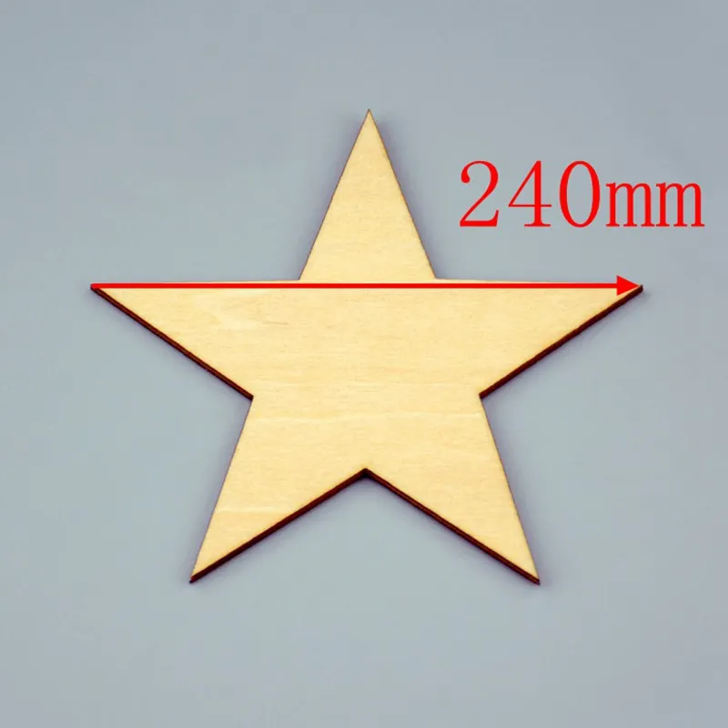 

6pcs/lot Blank unfinished wooden pentagram crafts supplies laser cut rustic wood wedding rings ornaments 240mm 171149