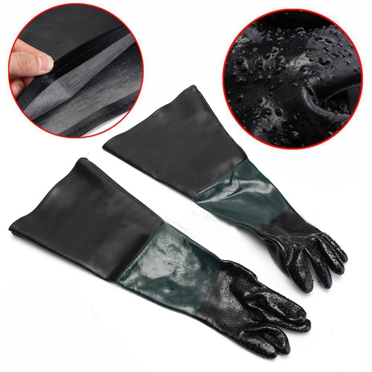 2 шт./пара 60 см Heavy Duty пескоструйные перчатки для пескоструйного аппарата