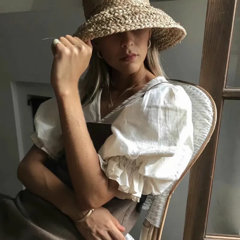 Винтажные женские блузки с v-образным вырезом на шнуровке короткие Блузы пышными