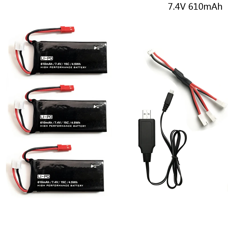 Lipo аккумулятор 15C 4.5WH 7 4 В 610 мА · ч для Hubsan X4 H502S H502E H216A с зарядным устройством