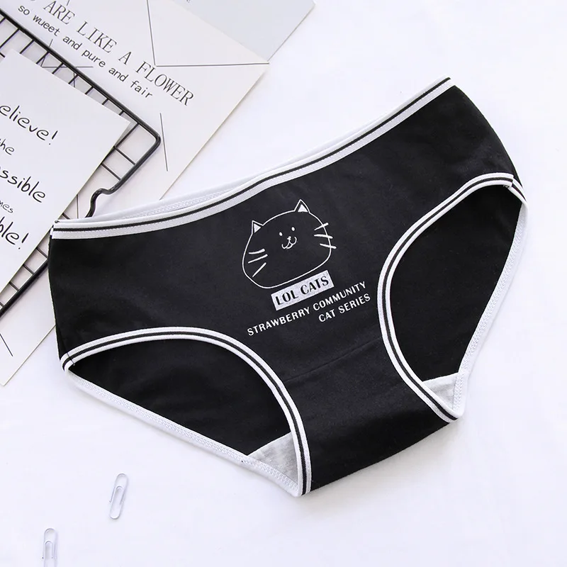 1 шт. женские трусики пикантное хлопковое нижнее белье для девочек черные белые с