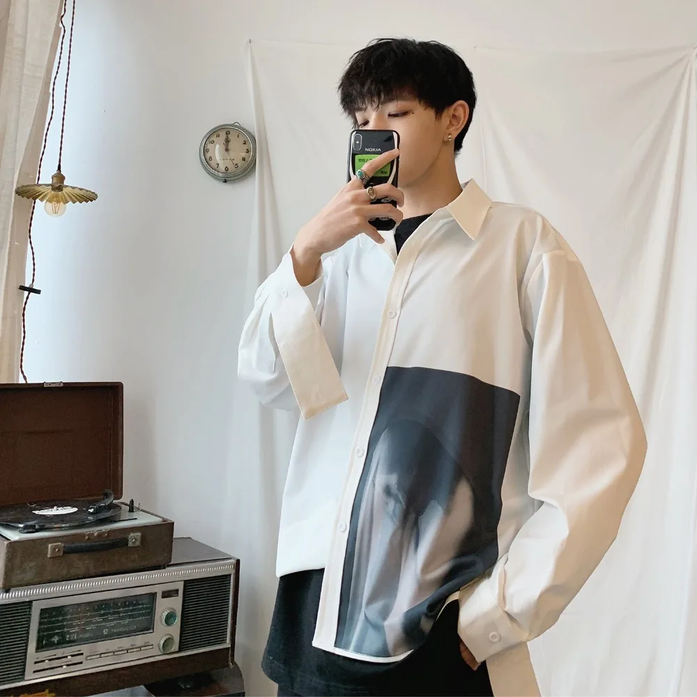 2019 корейский стиль для мужчин Ulzzang Freshing темпера t Youth Инди Попс Свободная