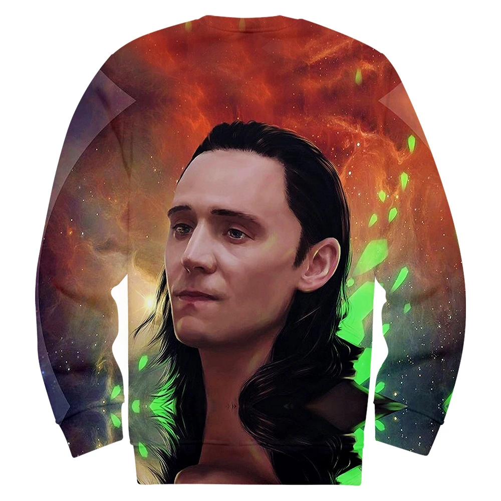 3D LOKI The Dark World Harajuku Толстовка с круглым воротником модная толстовка длинными