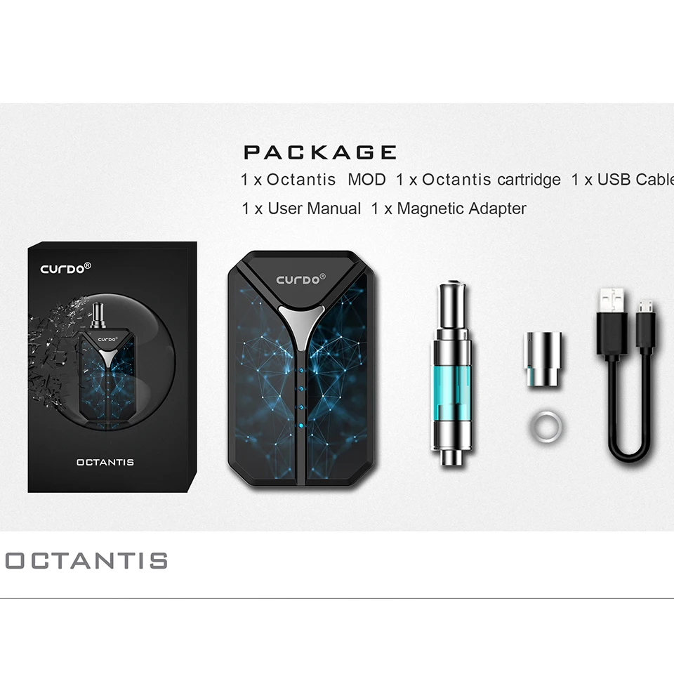 Новинка 2019 электронная сигарета оригинальный комплект CURDO Octantis с керамическим