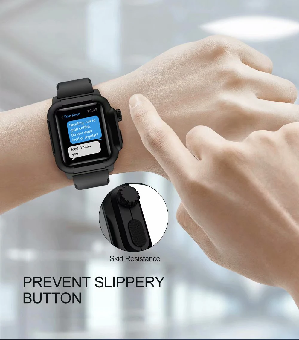 Waterproof Shock Proof Impact Resistant case for Apple Watch series 3 2 Soft Silicone band for iwatch band 42mm accessories