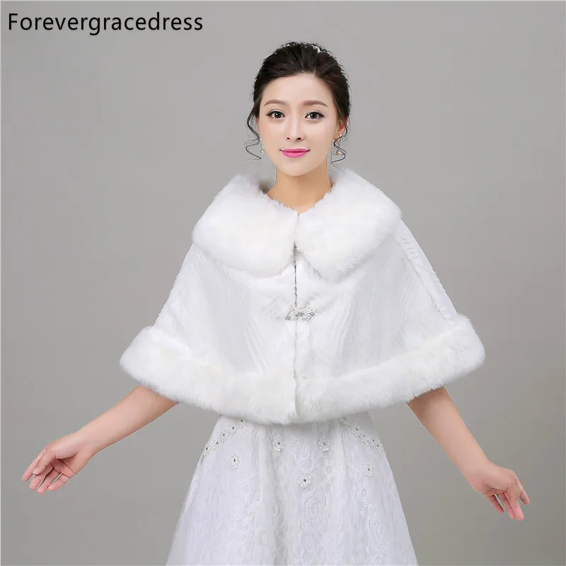 Forevergracedress 2018 настоящая фотография зимнее свадебное болеро из искусственного