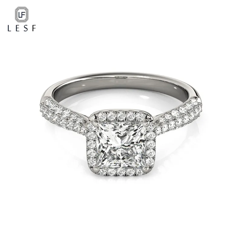 Lesf Роскошные Для женщин обручальное кольцо стерлингового серебра 925 Серебряные