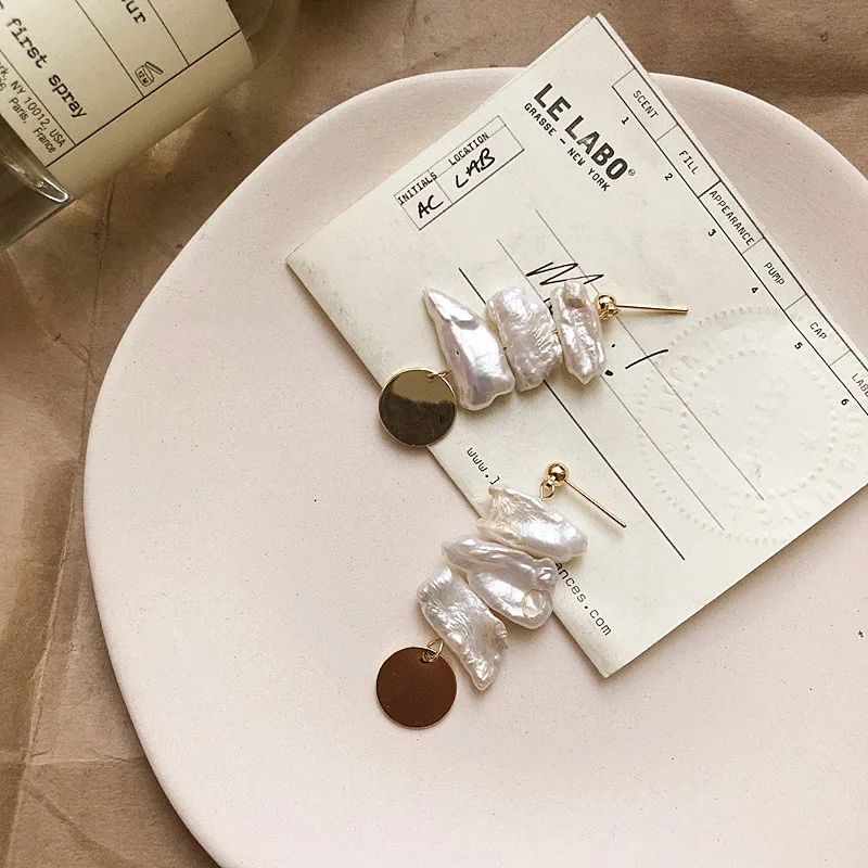 GWACC корейский дизайн металлические золотые висячие серьги в стиле барокко