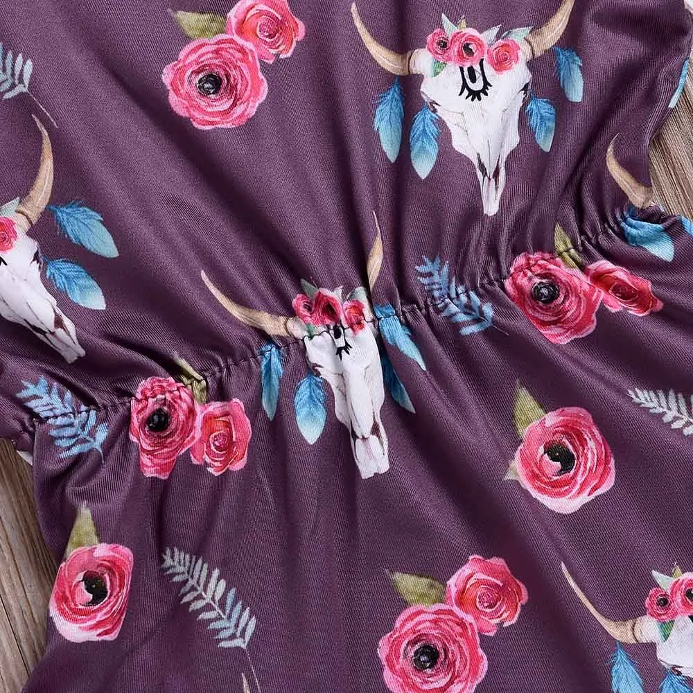 2019 модная летняя одежда для детей комплект новорожденных детский GirlsFloral детская