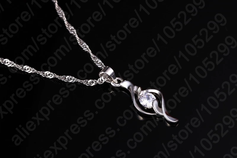 Женский комплект свадебных украшений ожерелье и серьги из серебра 925 пробы с