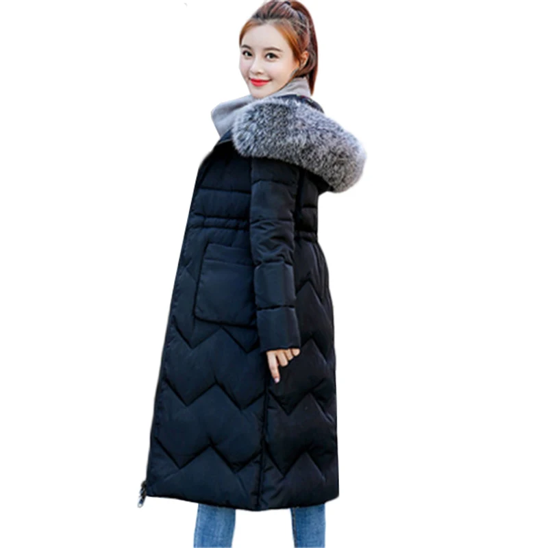 Женская зимняя куртка парка 2018 Новая модная Двусторонняя одежда с капюшоном