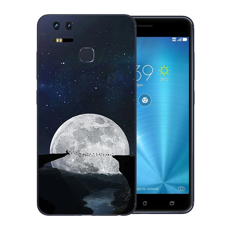 5.5 inch For Asus Zenfone 3 Zoom ZE553KL Phone Case Soft TPU Silicone Coque Space World Pattern Cover matte Full Protector Shell |