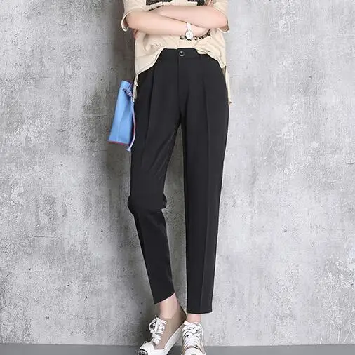 Женские шифоновые шаровары с эластичным завышенным поясом повседневные