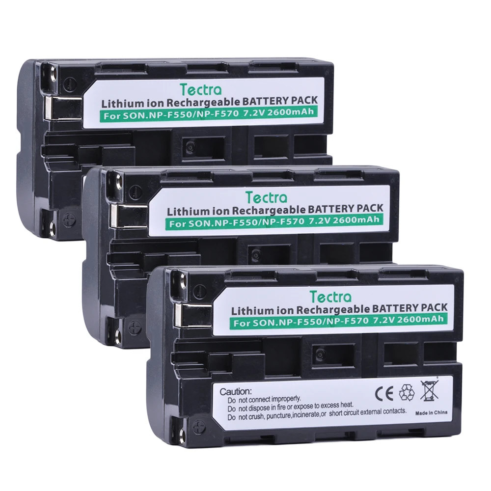 Tectra 3Pcs NP F550 запасная батарея + ЖК USB двойное зарядное устройство для Sony|np f550|battery