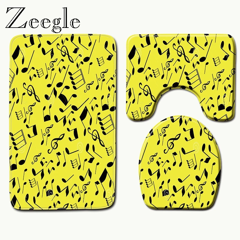 Набор нескользящих ковриков Zeegle с рисунком музыкальных символов коврик для