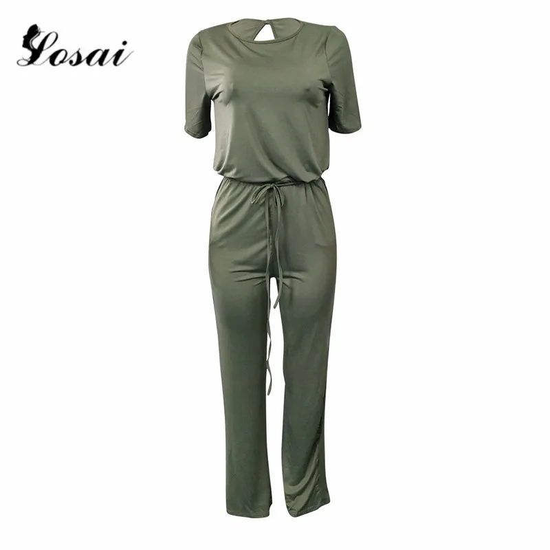 Женский комбинезон 2019 весенний сексуальный свободный однотонный длинный