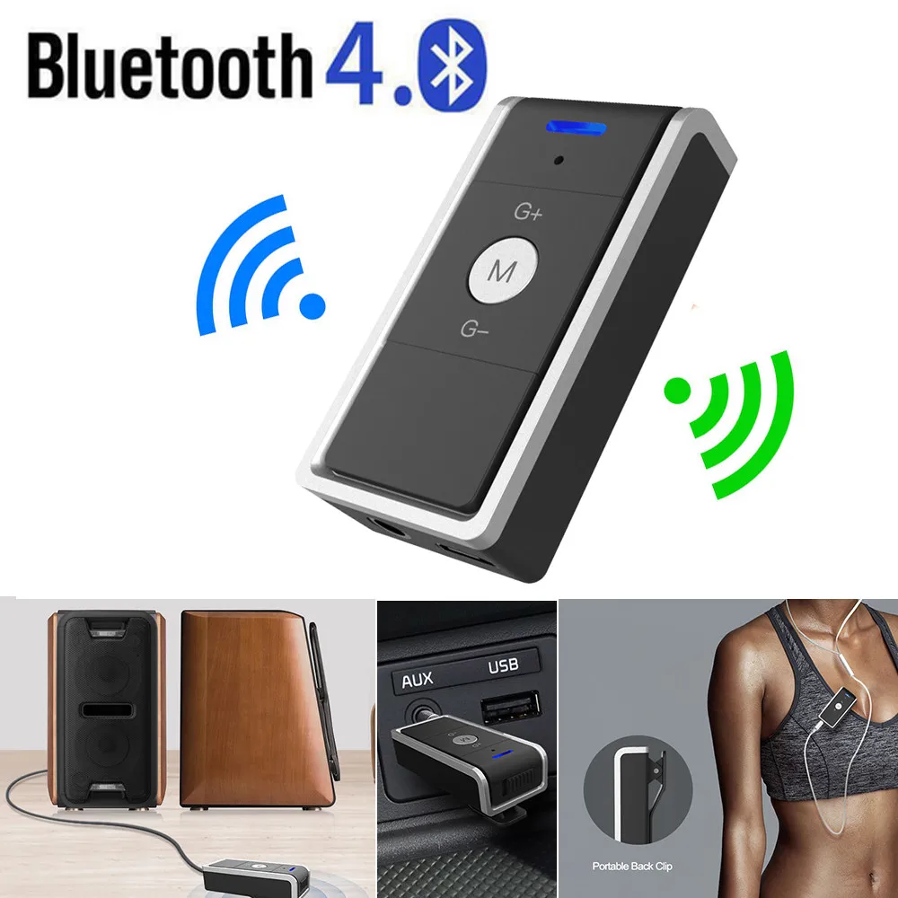 Беспроводной bluetooth-адаптер с зажимом, автомобильный комплект, Hands free, 3,5 мм, мини-джек, AUX аудио, высокое качество, приемник, адаптер для ПК, ноутбука L0216
