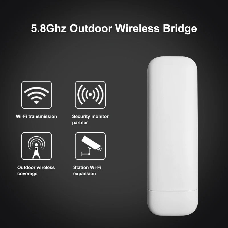 2km QCA9344 wifi range outdoor wireless access point cpe 5ghz with POE power adapter 300mbps high power cpe network router