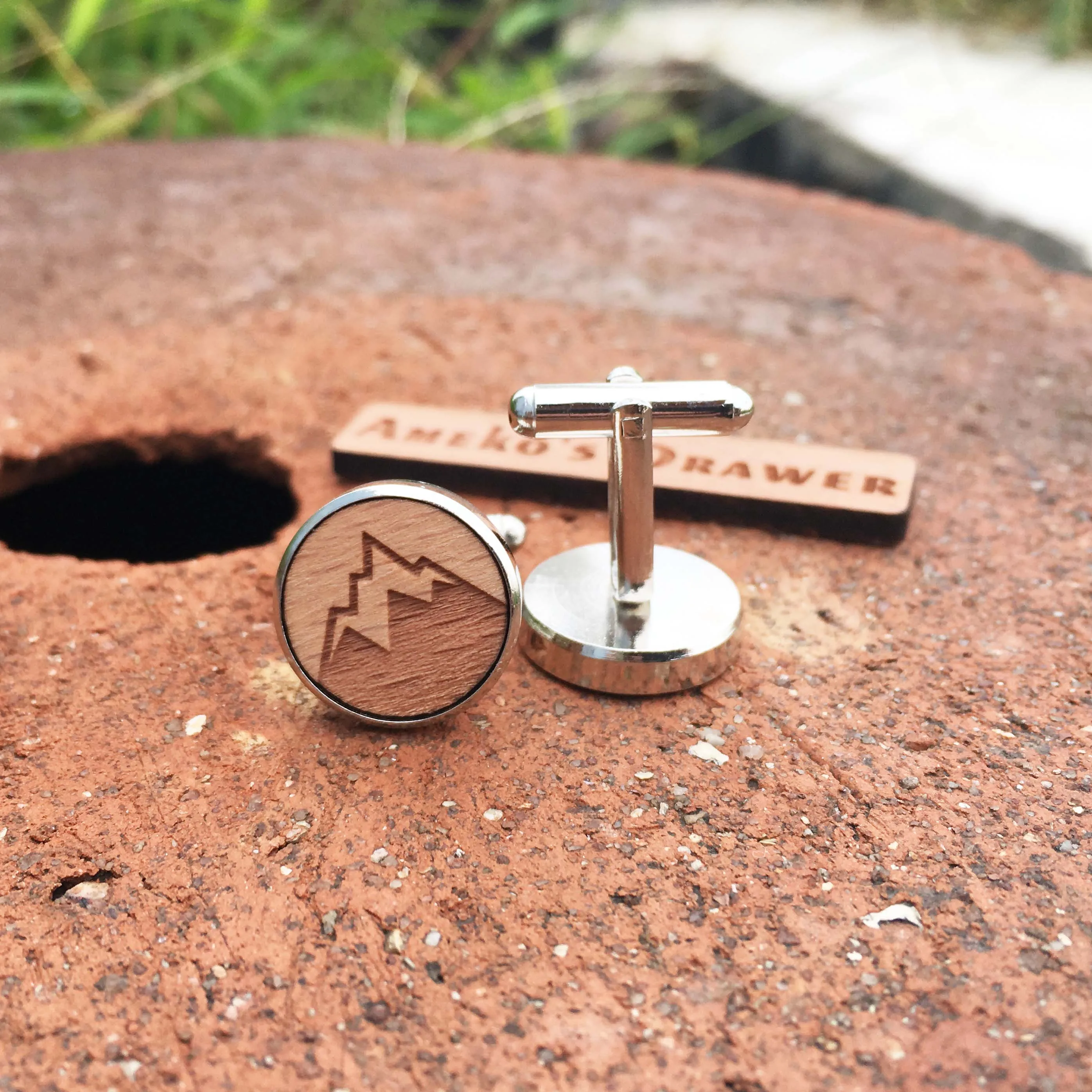 Запонки из горного дерева деревянные для снежной гор Альпы аксессуары костюма и