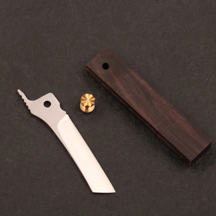 

Folding Knife Blade Wood Handle Kits Pocket Knives Portable EDC Tools