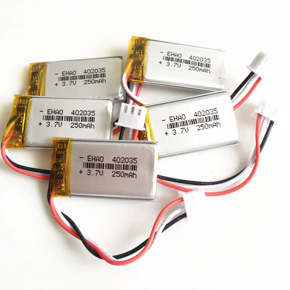 5 pcs 3,7 в 250 мАч JST XHR 2,54 мм 3pin разъем 402035 литий-полимерный LiPo аккумуляторная батарея для gps Mp3 gps bluetooth Смарт-часы - Цвет: 5 pcs