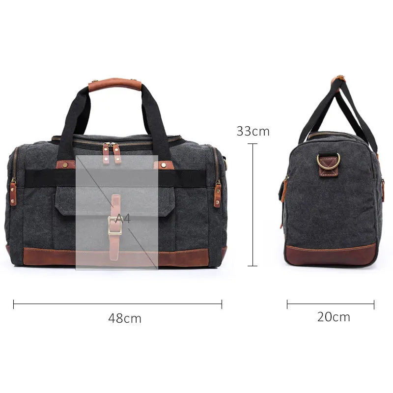Mens Travel Bags Canvas High Capacity Duffel Luggage Handbag for Men Male Casual Shoulder Bag Tote Hand | Багаж и сумки