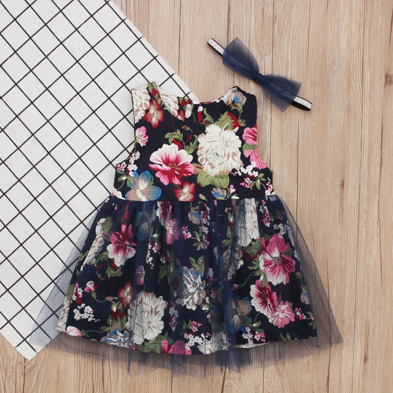 2018 Summer Baby Kids Dress Children Girls Sleeveless Floral Princess Clothes Dresses for | Детская одежда и обувь