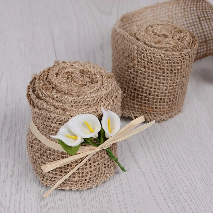 Лента из джута кружево для мешковины свадебных цветов бутылки с вазами