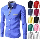 Мужская деловая рубашка с длинным рукавом, Повседневная брендовая Классическая рубашка, осень 2021