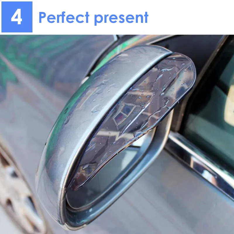 Universal Flexible PVC Car Accessories Rearview Mirror Rain Shade Rainproof Blades Back Eyebrow Cover 2PCS | Автомобили и