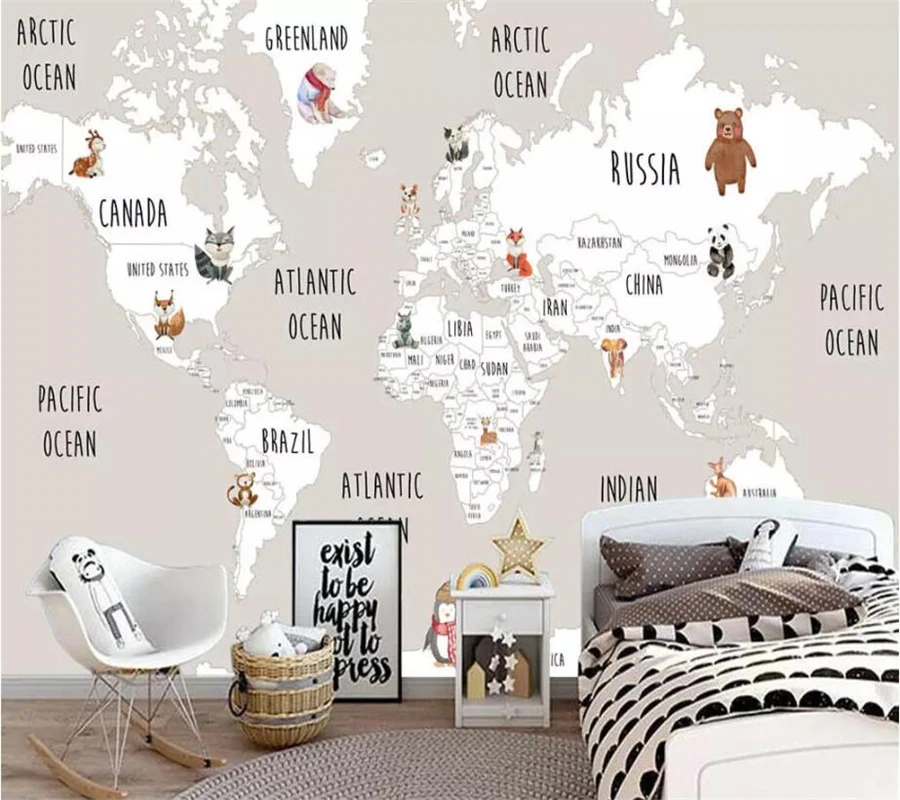 

Обои на заказ, 3d фотообои с изображением карты мира, фон для гостиной, спальни, обои для домашнего декора