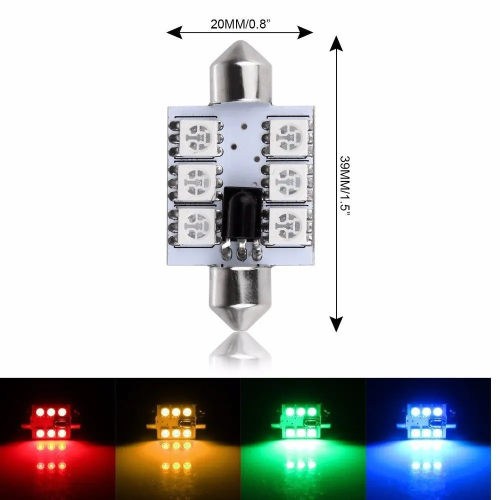 Светодиодсветодиодный лампа RGB 36 мм 31 41 5050 SMD 6 2 шт. Светодиодная 12 В постоянного