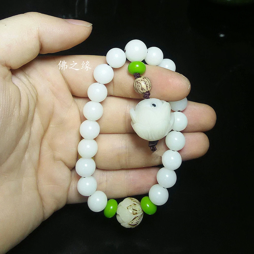 Free shipping Natural white bodhi root circle round bead bracelet | Украшения и аксессуары