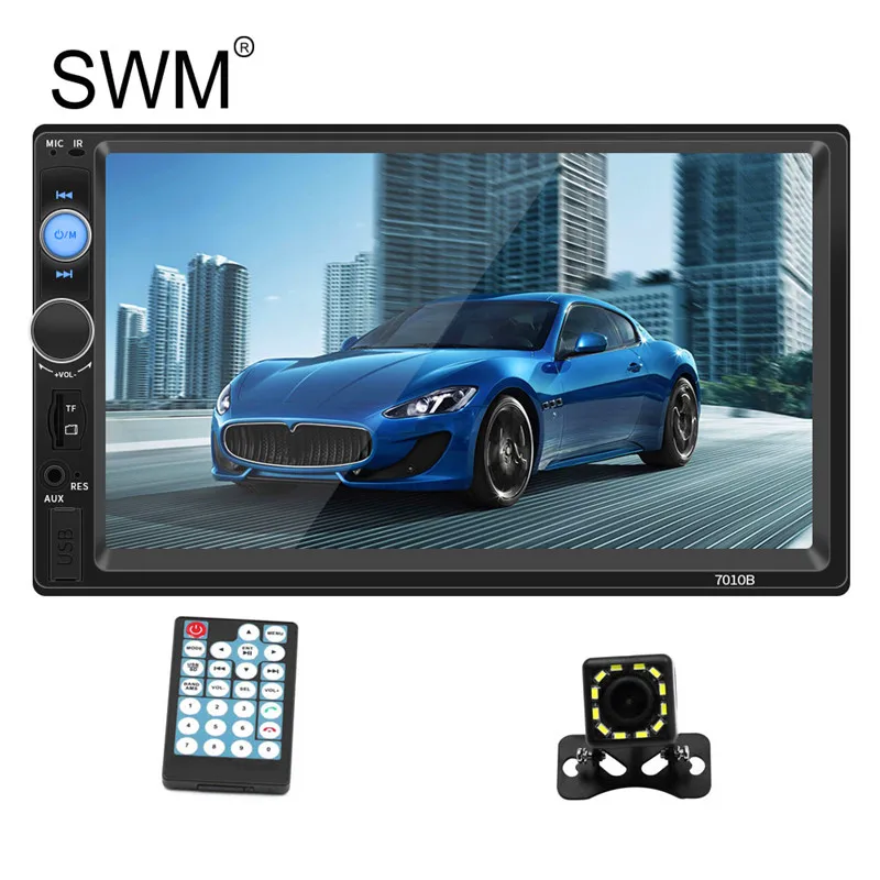 with style 3 camera Автомагнитола 2 Din 7010B ", автомагнитола 1080 P, сенсорный экран, Bluetooth, управление рулем, Кассетный плеер, 2 Din, автомагнитола - Цвет: with style 3 camera