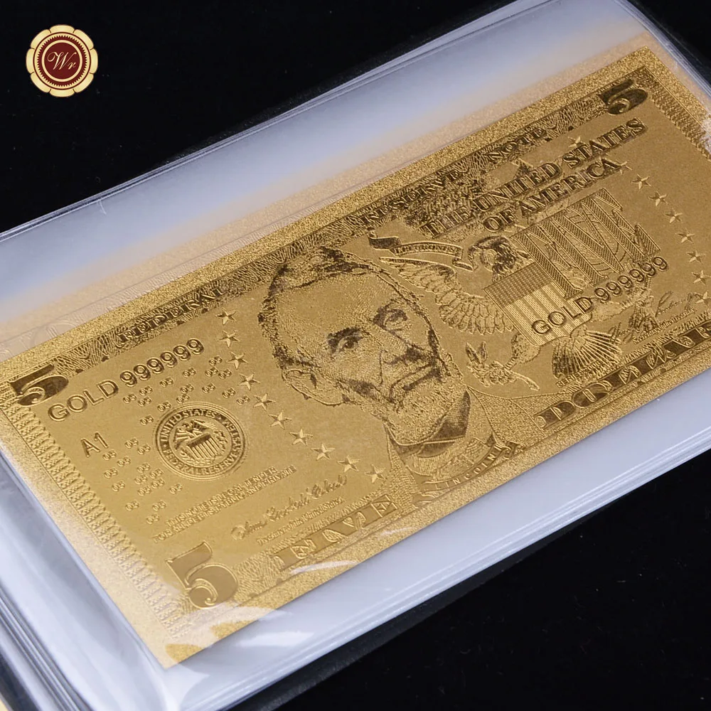 Альбом с золотыми банкнотами США 14 моделей полный комплект долларами 1 2 5 10 20 50 100