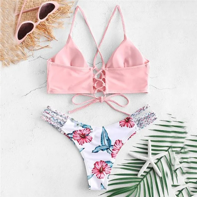 2019 Women Summer Swimsuit Beachwear Lady Casual Padded Push-up Bra Bikini Set Bathing Suit Swimwear jun#4 | Женская одежда
