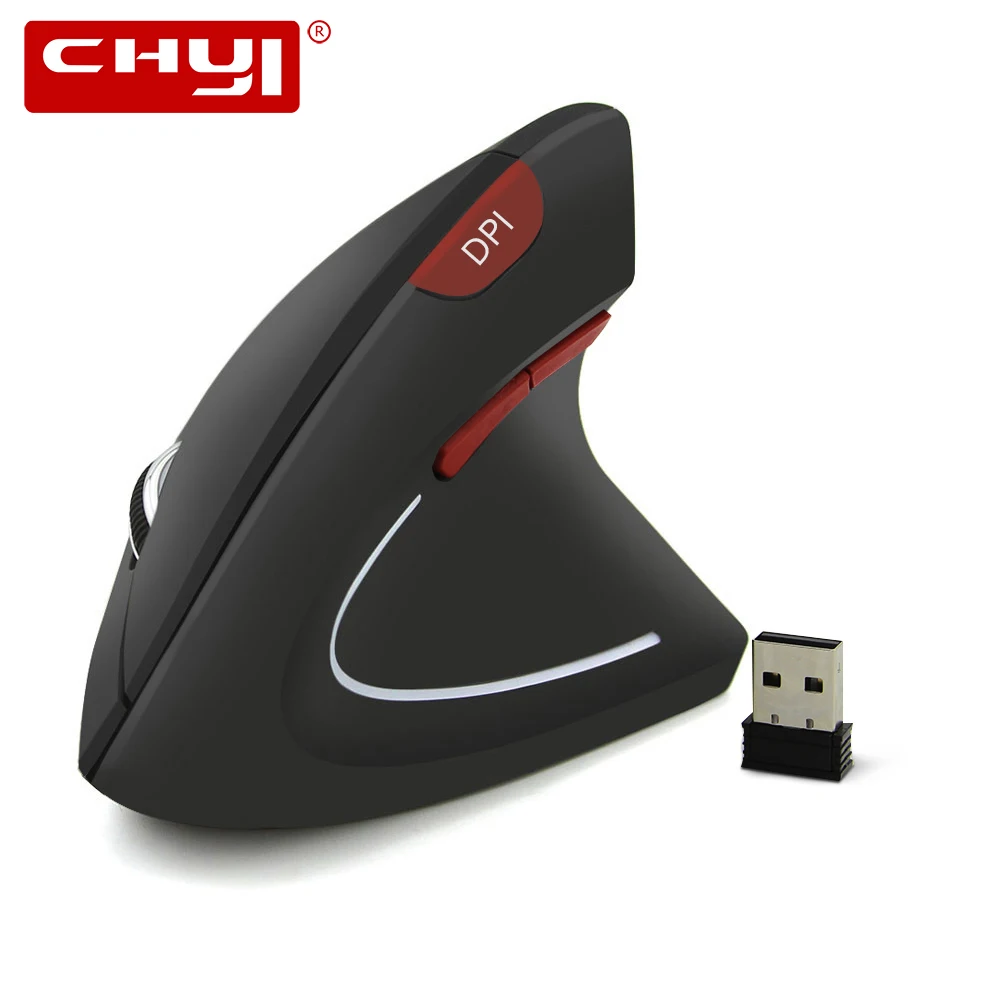 Беспроводная Вертикальная мышь CHYI эргономичная компьютерная игровая 800/1200/1600DPI USB
