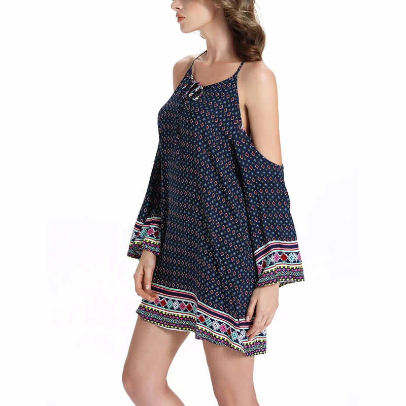 2017 новое летнее стильное сексуальное пляжное платье с открытыми плечами Пляжное