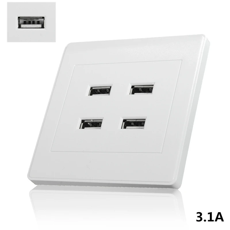 LEORY DC 4 порта USB 5 В 3.1A электрическое настенное зарядное устройство док-станция