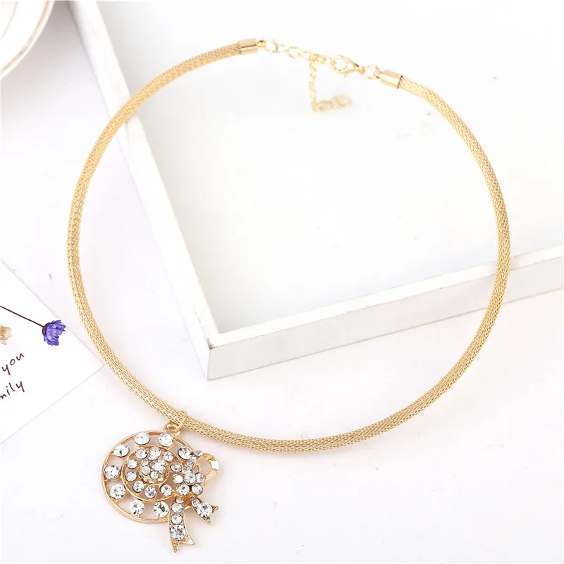 Кварцевый кристалл кулон-венок изысканное ожерелье со стразами 2017 оптовая