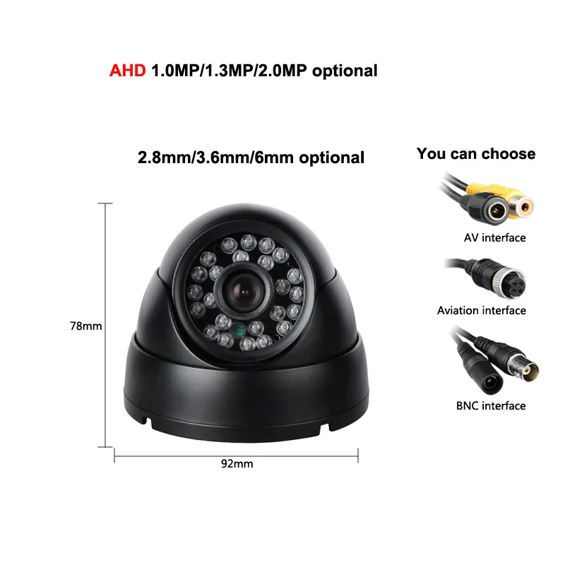 Металлическая камера для транспортного средства AHD 1.0MP IR ночное видение 1/3 ПЗС