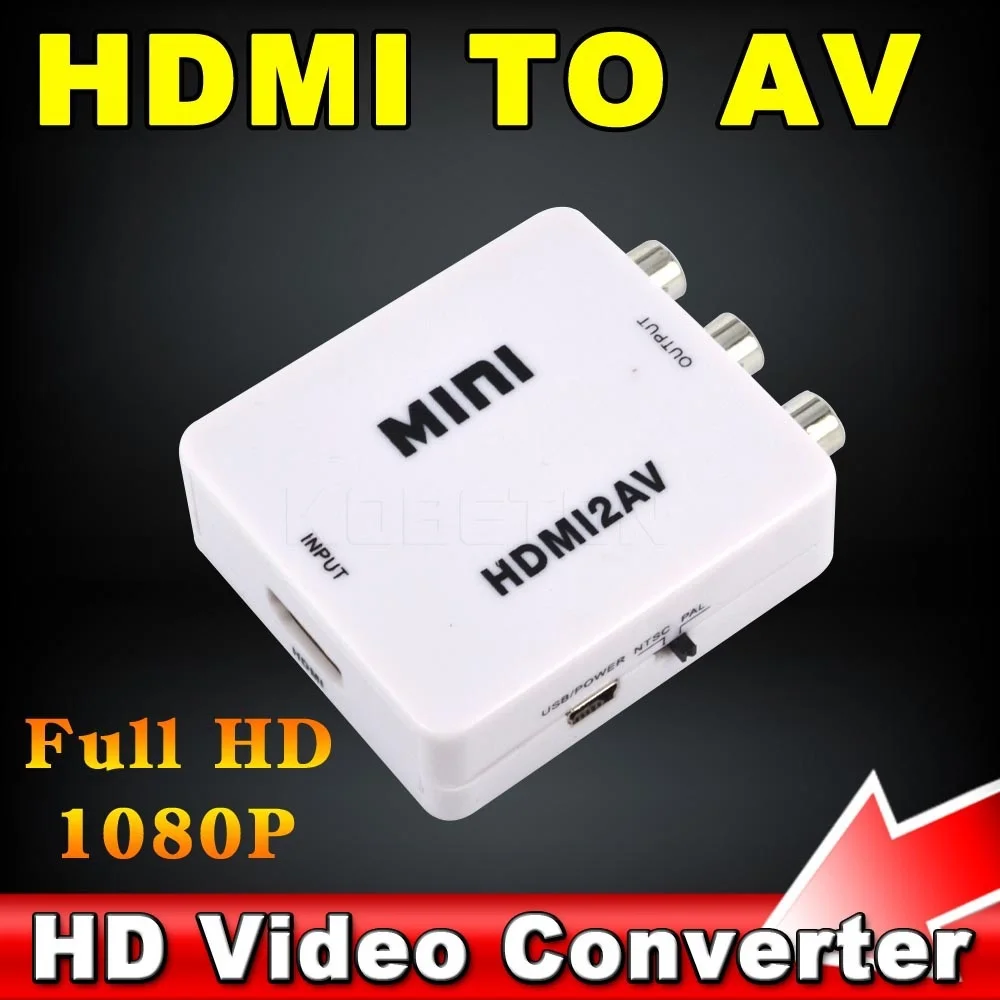 Mini составной 1080 P HDMI чтобы штекер RCA аудио видео а . в CVBS HD телевизор адаптер