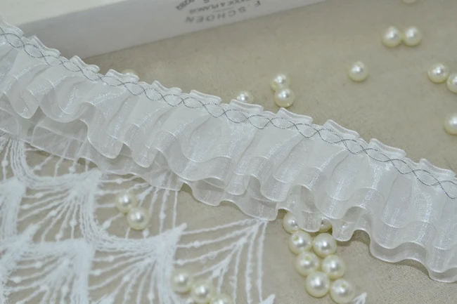10 ярдов/партия двухслойная кружевная юбка из органзы|lace fabric wedding|lace trimlace |