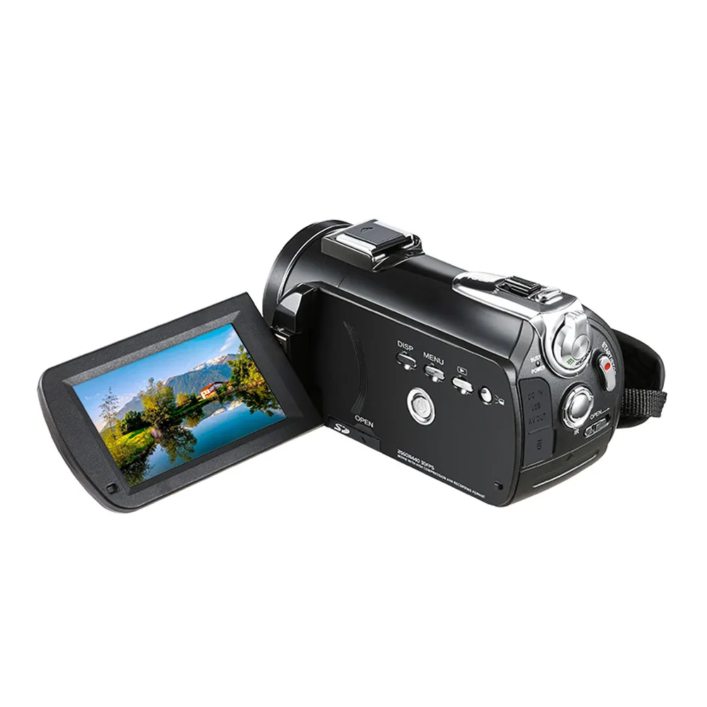 Видеокамера Ultra HD 60FPS 4K с внешним микрофоном широкоугольным объективом и блендой